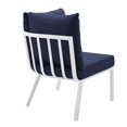 thumbnail image 4 of Modway Chaise d'Angle de Patio Extérieur en Aluminium, Blanc/bleu Marine, 4 of 6