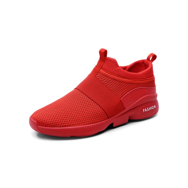 MAWCLOS Espadrilles pour Hommes à Tige Basse, Bout Rond, Doublées Chaudes, Espadrilles Décontractées Plates, Chaussures de Marche Sport Rouges 11.5