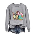 thumbnail image 5 of EGNMCR Easter T-Shirt Imprimé Femmes T-Shirts Graphiques Femmes Chemises Femmes Col Rond Easter Haut Imprimé à Manches Longues Chandails T-Shirts Femmes, 5 of 5
