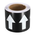 thumbnail image 1 of Unique Bargains Directional Flow Arrow Tape 4'x65', Adhesive Pipe Identification Marking Stickers, White on Black, 1 of 5