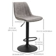 thumbnail image 3 of HOMCOM Tabourets de Bar Réglables, Ensemble de 2, Tabourets de Bar Pivotants en Leathaire avec Dossier, 3 of 10