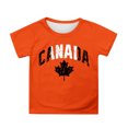 thumbnail image 1 of T-shirt à Manches Courtes pour Filles de la Fête du Canada, Col Rond d'Été, Coupe Décontractée, Chandails de Base, 1 of 4