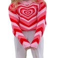 thumbnail image 2 of Chandails à Cœur d'Amour pour Femmes Manches Longues Chandail Tricoté, 2 of 8