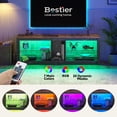 thumbnail image 4 of Bestier RGB TV Stand for TVs up to 60" with LED Lights Entertainment Center, Golden Black, 4 of 9