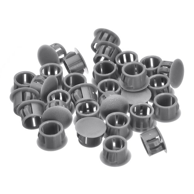 Unique Bargains 36Pack 13mm(33/64') Plastic Hole Plugs Panel Flush Type Knockout Locking Plugs, Grey