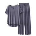 thumbnail image 2 of Weiqiqre Ensembles de Pyjama pour Femmes Pyjamas Rafraîchissants Ensembles Assortis d'Été Manches Courtes Ensemble de Détente Femmes, 2 of 3