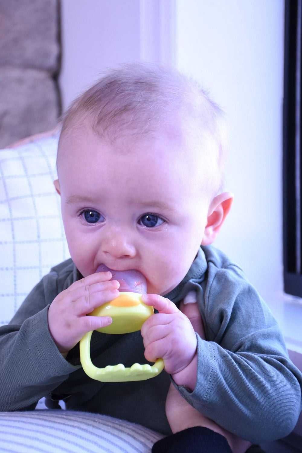 Melii Distributeur d'aliments frais et anneau de dentition Melii en silicone en forme de canard pour bébé - Age 6m+