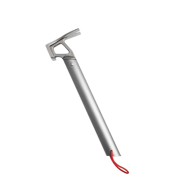 Wweixi Tente Marteau Clou Extracteur de Camping Outils de Fabrication Fine Poignée Main Équipement de Randonnée Multifonctions Peg Pullers Gris