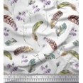 thumbnail image 1 of Soimoi Viscose Chiffon Fabric Flowers & Feather Fabric Prints by Yard 42 Inch Wide, 1 of 3