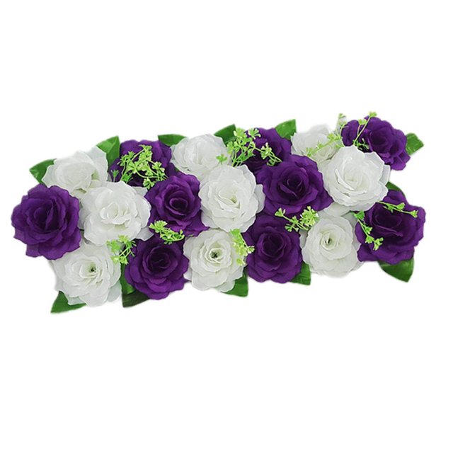 pitrice Chemin de Table Panneau de Fleurs Roses pour Mariage Foncé et Blanc
