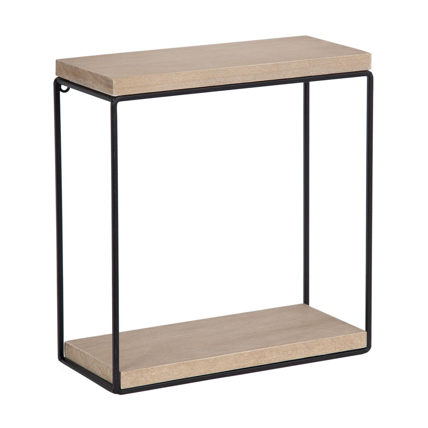 Hometrends Boxton Wood and Metal Floating Wall Shelf Set, Set of 2