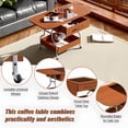 thumbnail image 4 of Toytexx Table Basse Pliante avec Tiroir et Rangement à 2 Niveaux, Table Basse Roulante Extensible avec Cadre en Métal, Table de Salon Moderne, Brun, 4 of 7