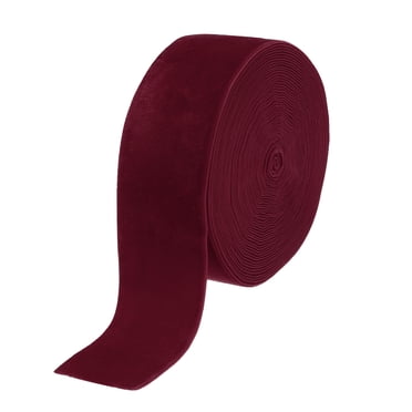 Ruban de Velours Emballage Cadeau 2 Pouces x 10 Yard Rouge Vin Ruban de Velours Simple Face Rouleau pour Bricolage Bouquets Mariage