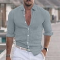 thumbnail image 4 of XZNGL Chemise à Manches Longues Homme Unie Décontractée Mode Col Rabattu Bouton Chemise à Manches Longues Blouse Chemises Habillées pour Hommes Chemises à Manches Longues pour Hommes Manches Longues Homme Chemise à Manches Longues, 4 of 6