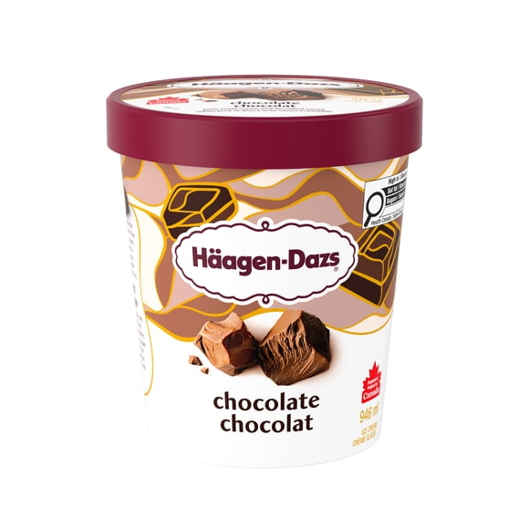 HAAGEN-DAZS Chocolate Ice Cream, Crafted In Canada, 0.9 L