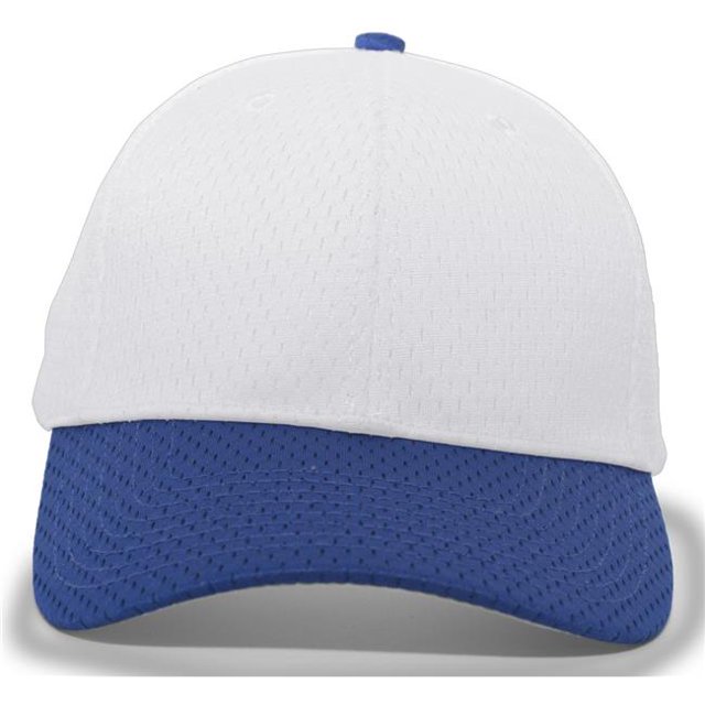 Pacific Headwear 805M.48P.OS Coolport Mesh Hook & Loop Adjustable Cap, Silver & Royal - One Size