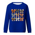 thumbnail image 4 of QATAINLAV Chandails à Manches Longues pour Femmes pour la Sensibilisation au Cancer du Sein, Mignon Chandail à Col Rond Imprimé Blouse 2025 Automne Tunique Décontractée Hauts Offre du Jour Bleu G, 4 of 5