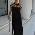 thumbnail image 2 of XDZJLR Robe Femme à Bretelles Spaghetti Dos Nu Maxi Moulante Cocktail Fête Longue Robe de Vacances, 2 of 6