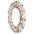 thumbnail image 2 of Northlight Pre-Lit Glittered Rattan Berry Small Artificial Christmas Wreath - 18" - Clear Lights, 2 of 6