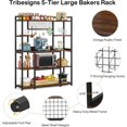 thumbnail image 5 of Large Bakers Rack, 55" Wide Kitchen Hutch Cabinet Microwave Stand with 11 Hooks, 5 of 5