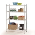 thumbnail image 1 of Hyper Tough 4 Tier Metal Storage Rack, 4-Shelf, 350lbs Loading Capacity, Storage Rack for Laundry, Bathroom, Kitchen etc. Chrome Color, 1 of 7