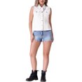 thumbnail image 2 of INSPIRE CHIC Women's Denim Vest Button Down Washed Distressed Sleeveless Jean Jacket with Pockets White XL, 2 of 6