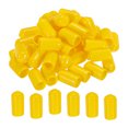 thumbnail image 1 of Unique Bargains 50 Pcs Capuchons d'Extrémité en Caoutchouc 10mm Couvre-Vis en PVC Vinyle Protecteur de Filetage Rond Capuchons d'Étagère en Fil Jaune, 1 of 4