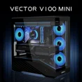 thumbnail image 2 of Lian Li VECTOR V100 MINI Micro Format Compact Étui PC, Verre Trempé Panoramique, Prise en Charge de la Connexion Backet Micro-ATX, GPUs 415 mm, Radiateur 360 mm, Ventilateurs 9 x 120 mm, Filtre à Poussière, RVB - Noir (V100MIX), 2 of 8