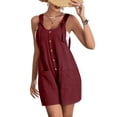 thumbnail image 4 of Gspmoly Shorts de Course pour Femmes, Mode Femme Été Décontractée Combinaison Courte Sans Manches à Bretelles Shorts de Randonnée Femmes Aubaines du Jour Vin G, 4 of 7