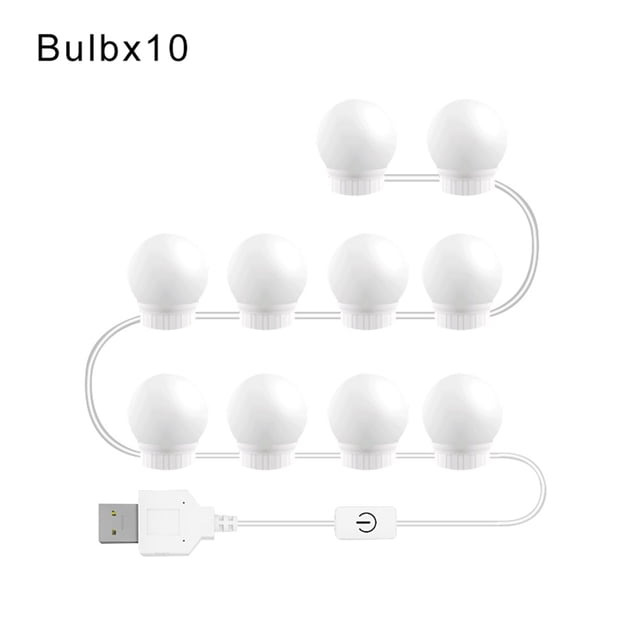 LED Makeup Mirror Light Full Backlit Mirror USB Table Mirror with Light 6 10 14Bulbs Lights ,Widely Use
