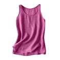 thumbnail image 3 of Yuyuzo Débardeurs pour Femmes en Coton et Lin Col Ras du Cou Camisoles Chemises Sans Manches Blouses Été Débardeur Basique, 3 of 4