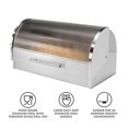thumbnail image 5 of Oggi Stainless Steel Roll Top Bread Box with Tempered Glass Lid, 5 of 5