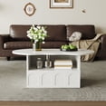 thumbnail image 3 of zyoiszvq Table Basse Moderne en Forme de Nuage avec Tablette de Rangement et Tiroirs pour Salon, 3 of 16