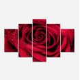thumbnail image 2 of Design Art Red Rose Petals with Rain Droplets Floral Canvas Art Print, 2 of 3
