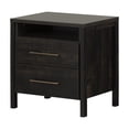 thumbnail image 2 of South Shore Gravity 2-Drawer Nightstand for Adult, in Rubbed Black, 2 of 14
