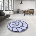 thumbnail image 4 of Ahgly Company Tapis Rond Lavable en Machine Intérieur Transitionnel Bleu Lavande, 3 Pieds Rond, 4 of 7