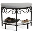 thumbnail image 2 of Mango Steam Half Moon Shoe Bench - Vanity Seat/Dressing Stool/Makeup Chair - Heather Gray, 2 of 10
