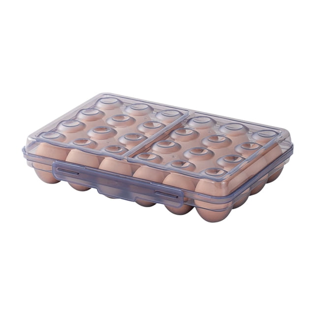 Boîte de Rangement Portable Empilable pour Conservation des Aliments, Contenant de Réfrigérateur de Cuisine, Plastique de Qualité Alimentaire pour Usage Domestique, 30.5x21x6.9cm Porte-Oeufs