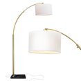thumbnail image 1 of Brightech Logan Arc Standing Floor Lamp w/ LED Bulb & Drum Shade, Antique Brass, 1 of 10