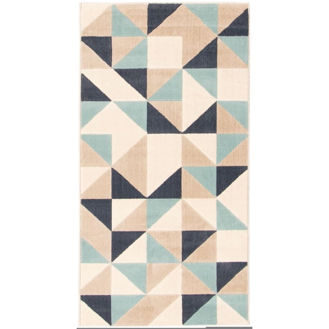 Tapis ECARPET Moderne pour Salle à Manger, Salon, Chambre Delta Bleu