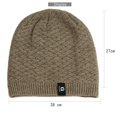 thumbnail image 3 of Womens and Mens Diamond Check Sweater Cap Men's Cycling Soft Knit Cap, 3 of 4