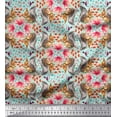 thumbnail image 1 of Soimoi Modal Satin Fabric Floral,Hummingbird & Squirrel Animal Decor Fabric Printed Yard 42 Inch Wide, 1 of 4