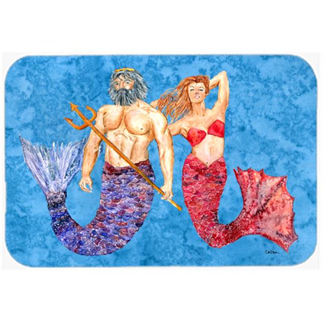 Carolines Treasures 8801CMT 20 x 30 In. Mermaid and Merman Kitchen or Bath Mat
