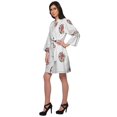 thumbnail image 3 of Moomaya Short Robe For Women Plus Size Printed Cotton Robe Lightweight Nightwear, 3 of 5