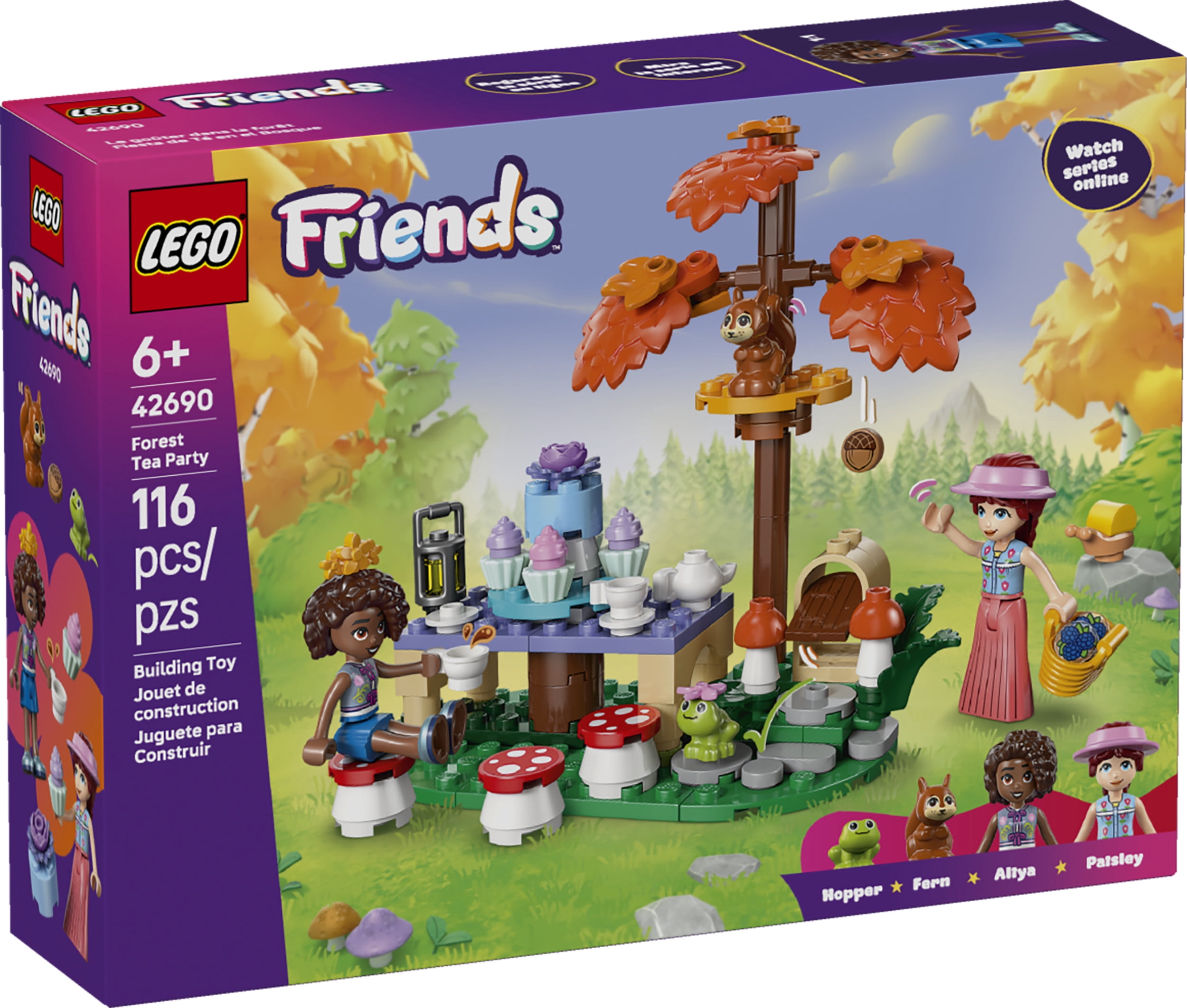 LEGO Friends Forest Tea Party - Building Toy for Girls & Boys, Ages 6+ - Toy Figures & Playset for Kids - Includes 2 Minidolls, a Frog & a Squirrel - Gift for Birthdays - 42690