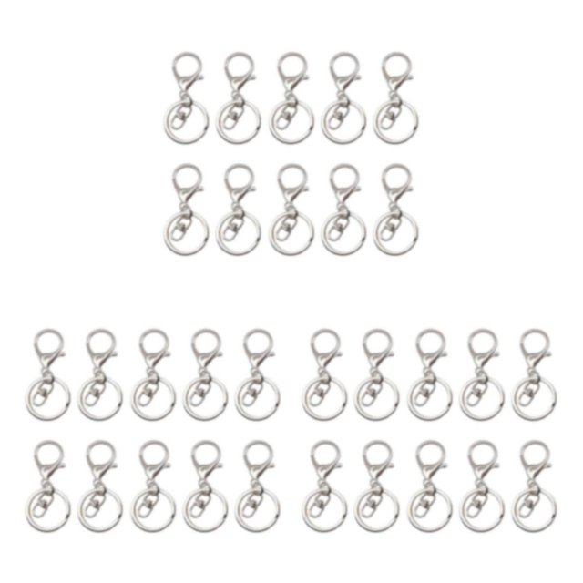 Maytalsory 10pcs Metal Carabiners Lobster Claw For Keychain - Strong And Functional Accessories For Easy Key Bright silver 3Set