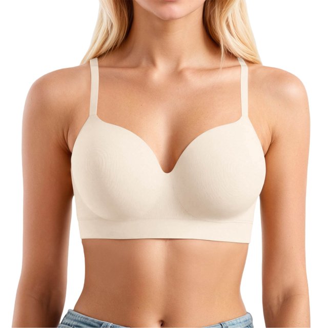 Bmisegm Comfortable Women's Lace Bra with -Position Straps Backless Design Plus Size Option for All Seasons Beige M
