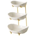 thumbnail image 4 of Siruishop Ceramic Fruit Bowl for Kitchen Counter Fruit Display Stand for Kitchen Snack Golden 3 Layer, 4 of 8