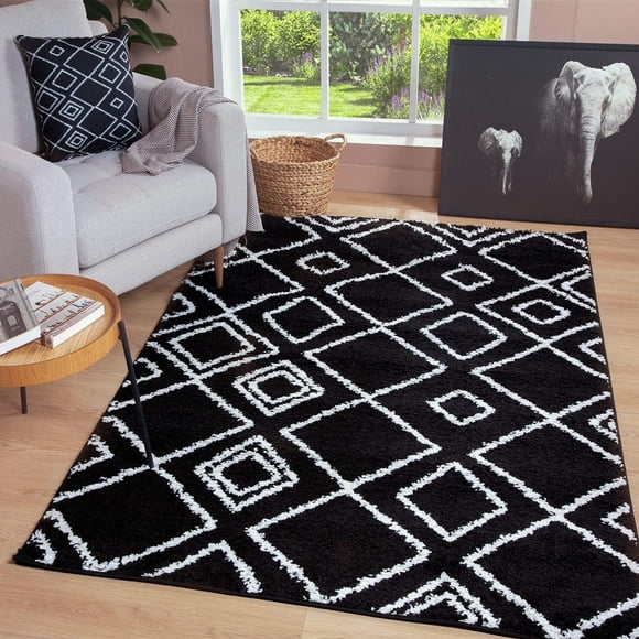 JV Home Moroccan Trellis Shag Soft | Plush | High Pile Shag Area Rug