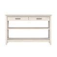 thumbnail image 3 of Pemberly Row Table Console en Bois avec Tiroirs et Étagères en Blanc Lin, 3 of 10